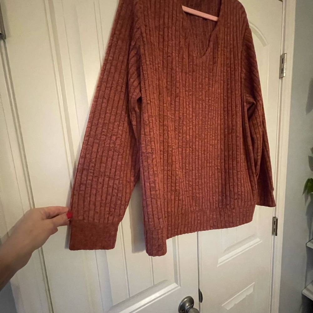 Rust Ribbed Sweater XXL
